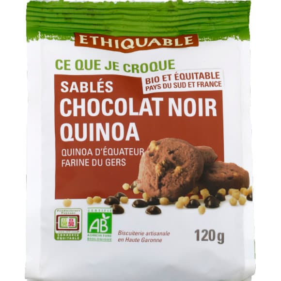 Sablés chocolat noir quinoa bio