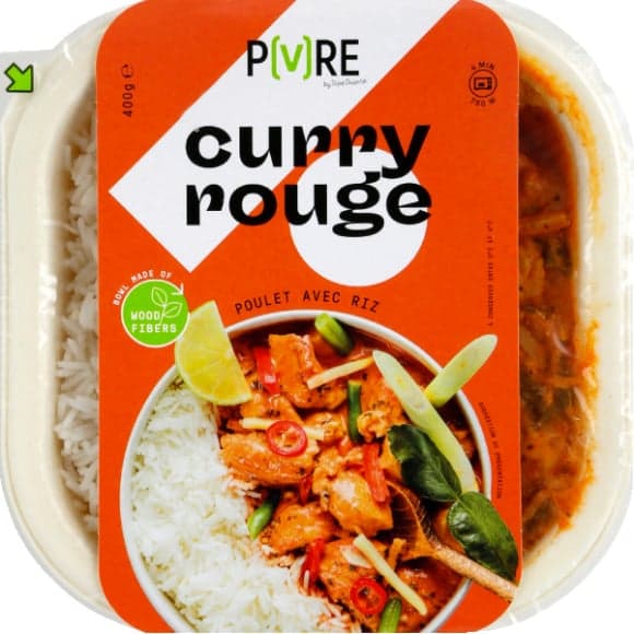 Pure curry rouge poulet avec riz