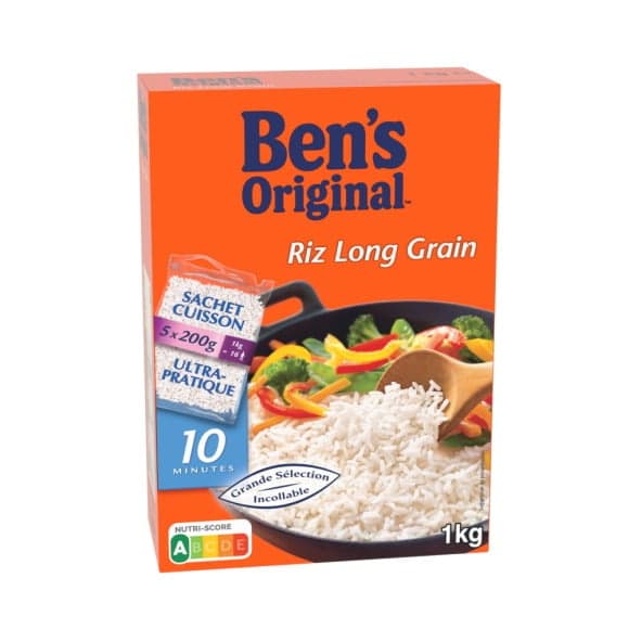 BEN S ORIGINAL Riz Long Grain , 5 sachets cuisson de 200g