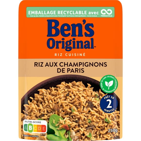 BEN S ORIGINAL Riz Micro Ondable aux Champignons 2mn 250g