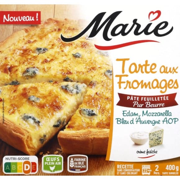 Tarte aux fromages edam, mozzarella