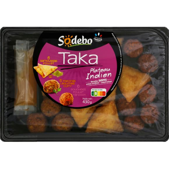Sodebo plateau indien taka 430g + sauces