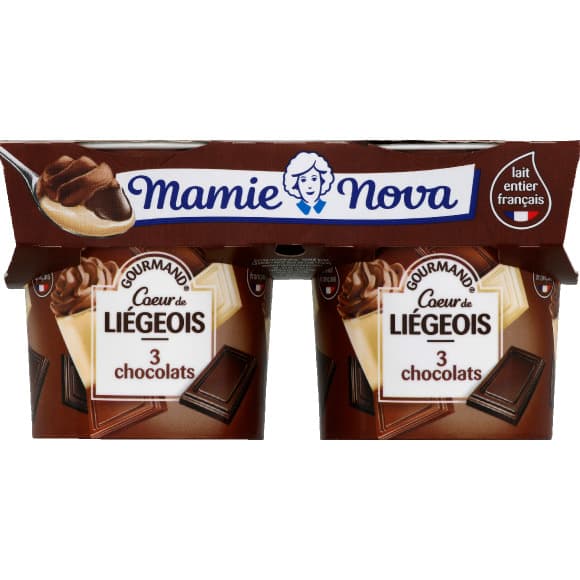 M.nova liegeois 3 chocolats 2x120g