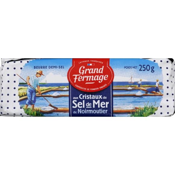 Beurre demi-sel, aux cristaux de sel de mer de Noirmoutier