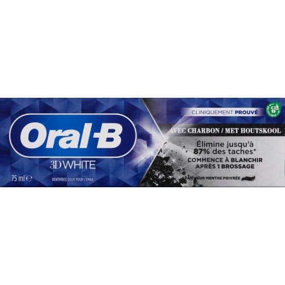 Oral-b 3d white charbon dentifrice 75 ml