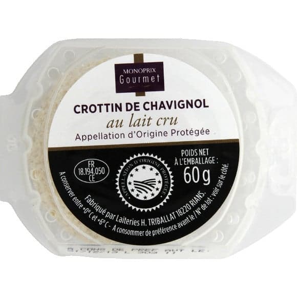 Crottin de Chavignol, fromage au lait cru, AOP