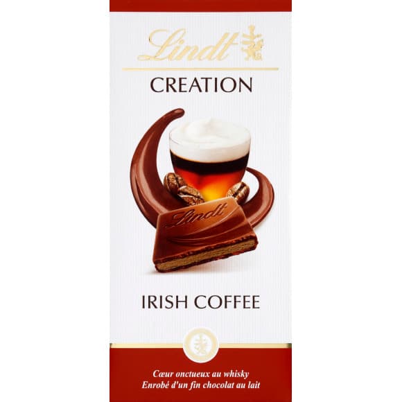 Chocolat au lait extra fin fourré Irish Coffee onctueusement whisky