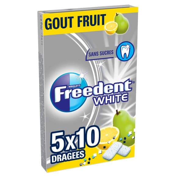 Chewing-gum au goût de fruit, sans sucres