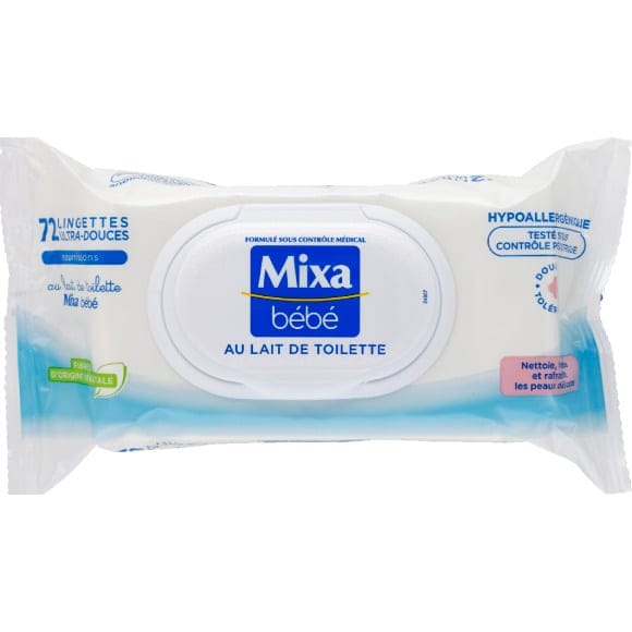 Composition MIXA BÉBÉ Lingettes ultra-douces au lait de toilette
