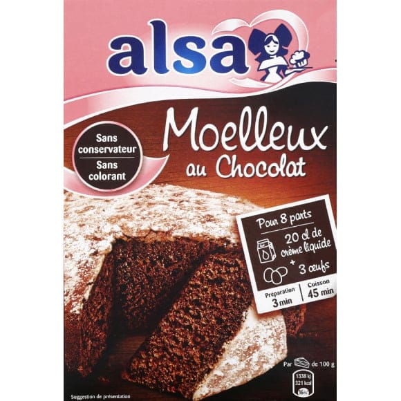 Moelleux au chocolat Alsa : préparation pour gâteau prête à l'emploi