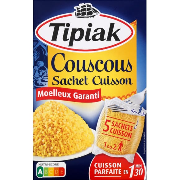 Tipiak Couscous sachet cuisson, moelleux garanti, cuisson parfaite