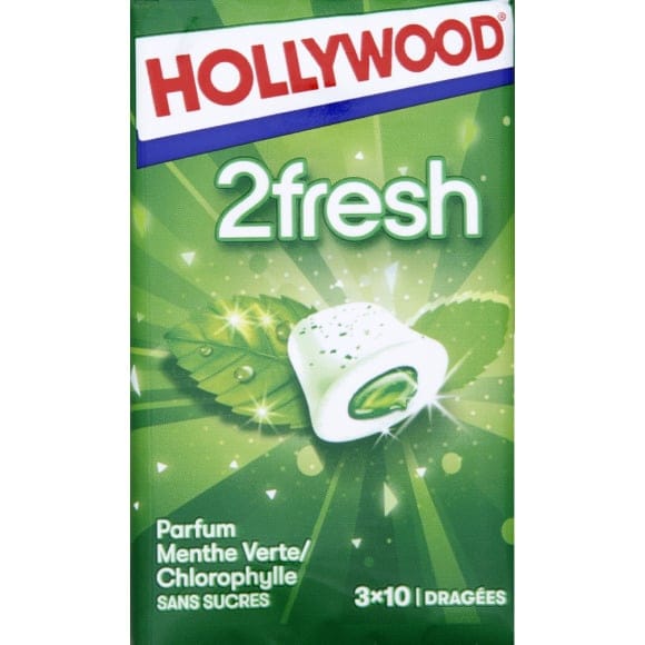 Chewing-gum menthe verte sans sucres HOLLYWOOD