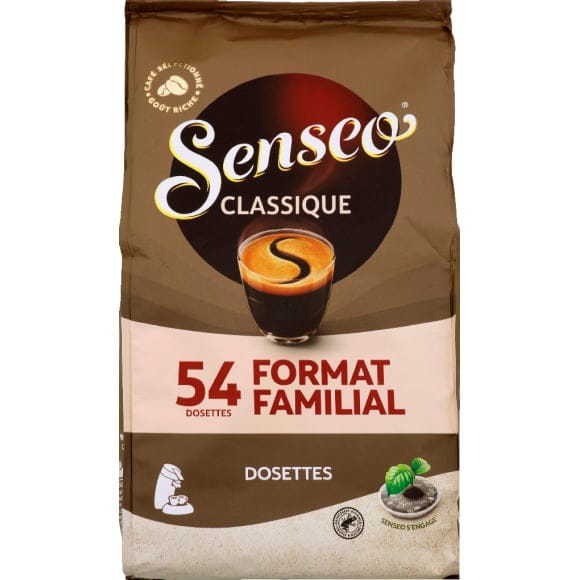 SENSEO Dosettes de café classique format familial 54 dosettes 375g