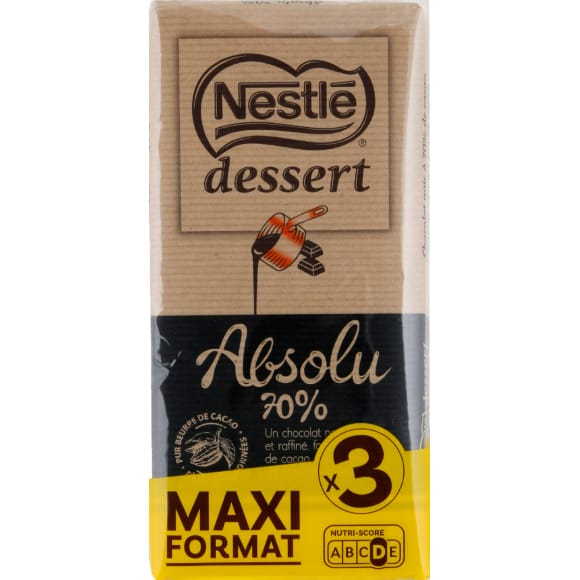 Nestlé Dessert - Chocolat Noir Pâtissier - Tablette de 205g