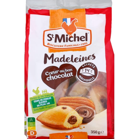 Livraison à domicile St Michel Madeleines fourrées chocolat, 350g