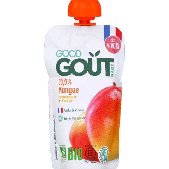 Promo Gourde purée de fruits mangue 120 g - dès 4 mois Good Goût La  gourde de 120 g chez Monoprix