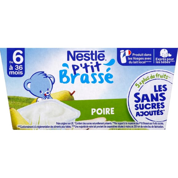 Nestlé - P'tit Brassé Dessert Lacté Mangue Coupelle Bébé Dès 6 Mois