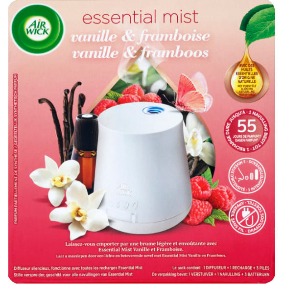 Air wick diffuseur essential mist vanille et framboise 25 ml