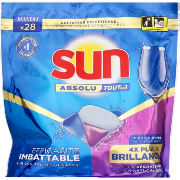Promotion Sun Capsule lave vaisselle tout en 1 Absolu, 28 capsules