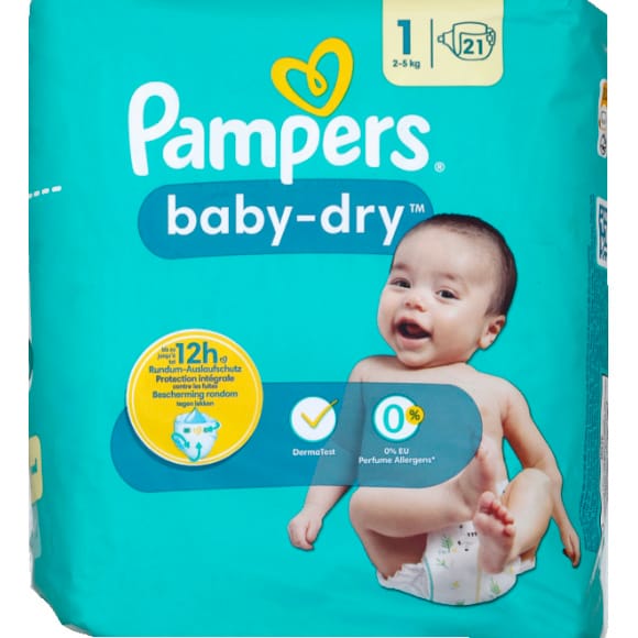 Pampers Couches baby-dry taille 1 Newborn, 2-5 kg - Achat/Vente