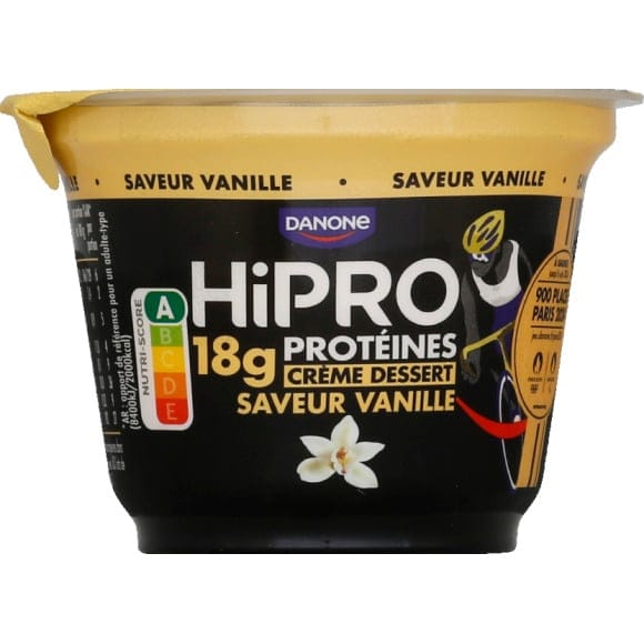 HIPRO Yaourt protéiné saveur vanille 180g pas cher 