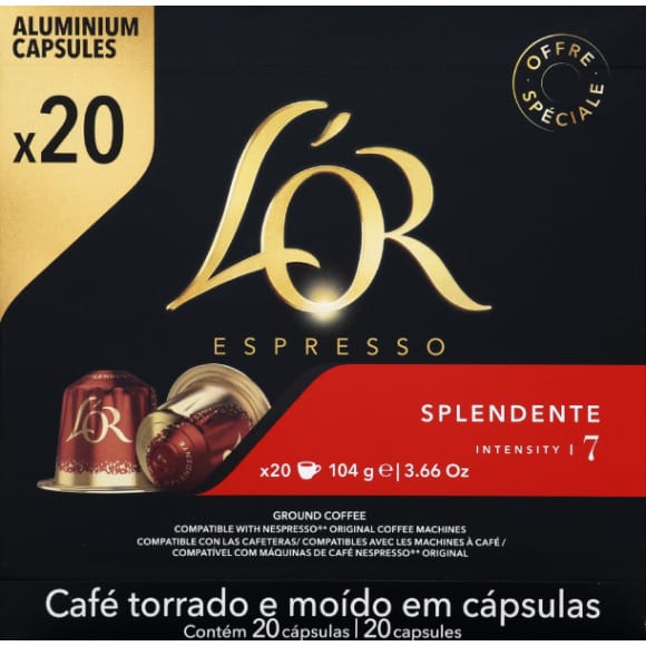 Tassimo LOR Café Espresso Splendente 112g (16 dosettes) - les 5 paquets