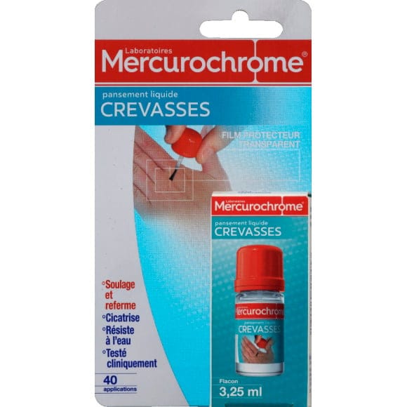 Mercurochrome Pansement Liquide Crevasses 3.25 ml - Vente en ligne!