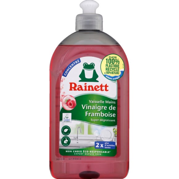 Rainett liquide vaisselle ecolabel concentré vinaigre de framboise 500 ml