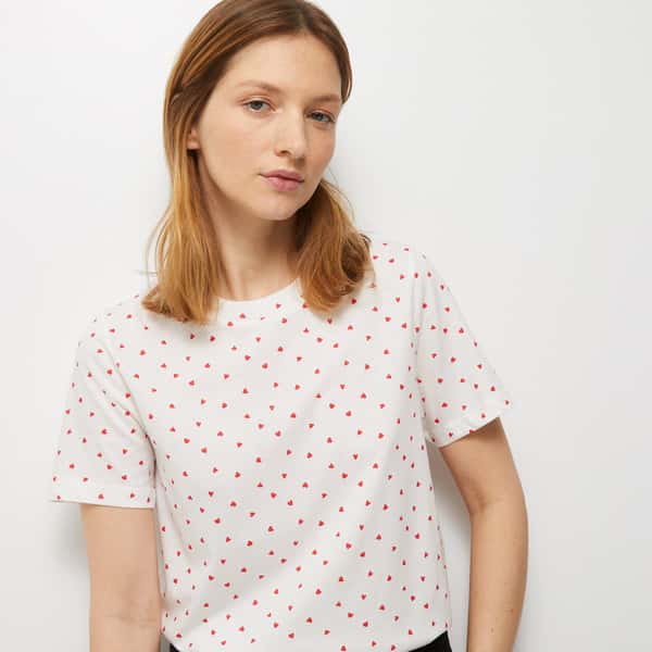 first-row-image de Tshirt en coton BIO imprimé coeurs
