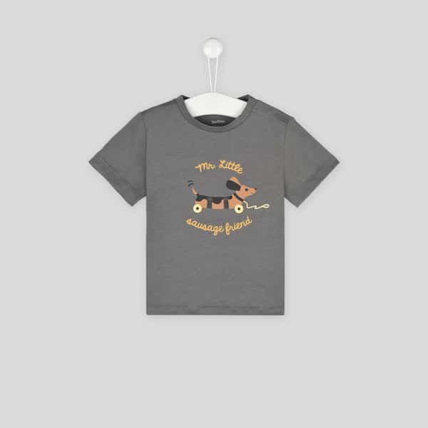 first-row-image de T-shirt motif chien en coton BIO