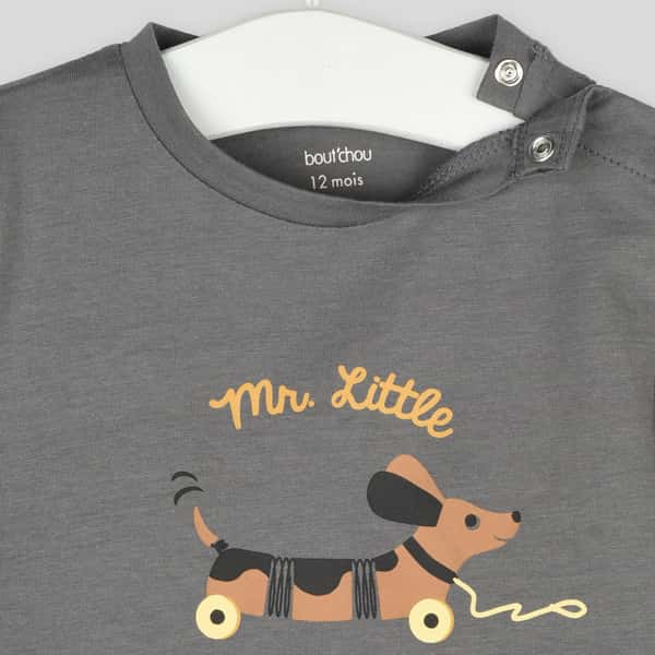 third-row-image de T-shirt motif chien en coton BIO
