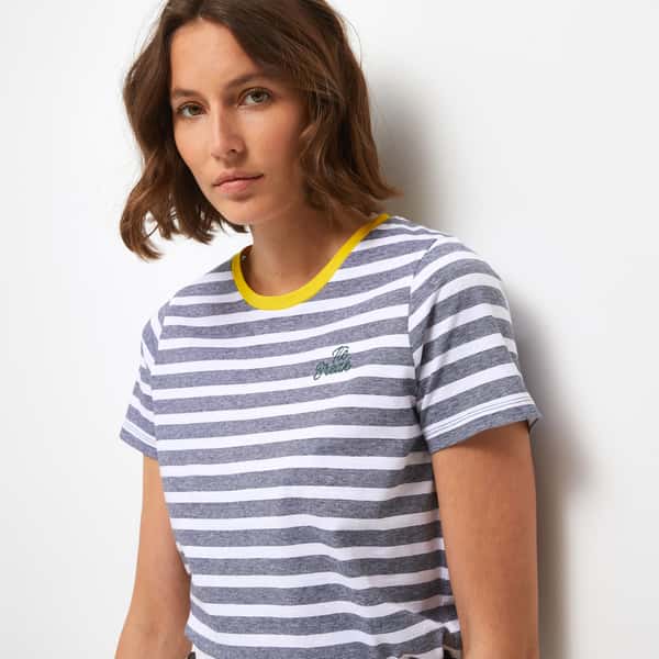 first-row-image de T-shirt en coton bio rayé