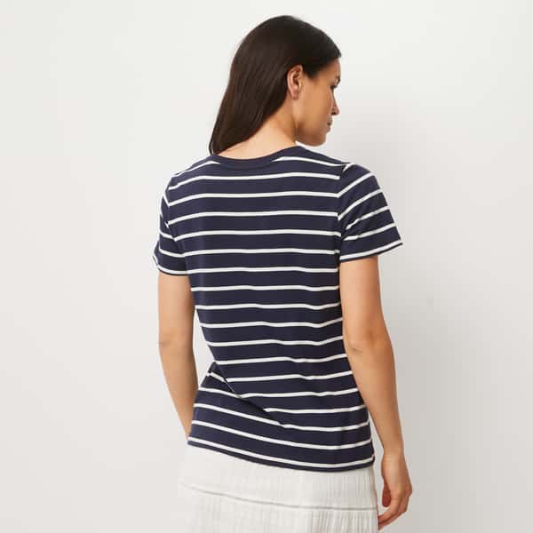 last-odd-image de T-shirt rayé col rond en coton BIO
