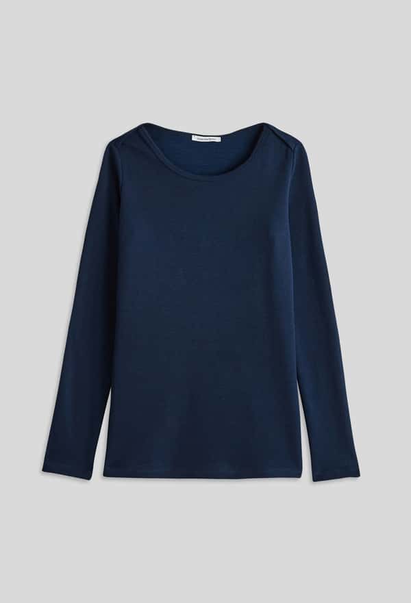 third-row-image de T-shirt manches longues en laine et coton