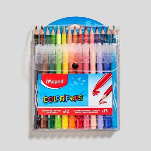 first-row-image de 12 feutres + 15 crayons de couleur Color'Peps