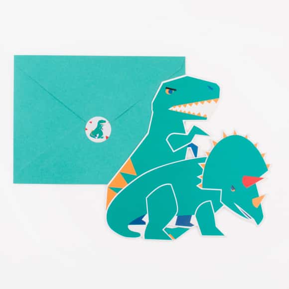 first-row-image de 8 cartons d'invitation dinosaure