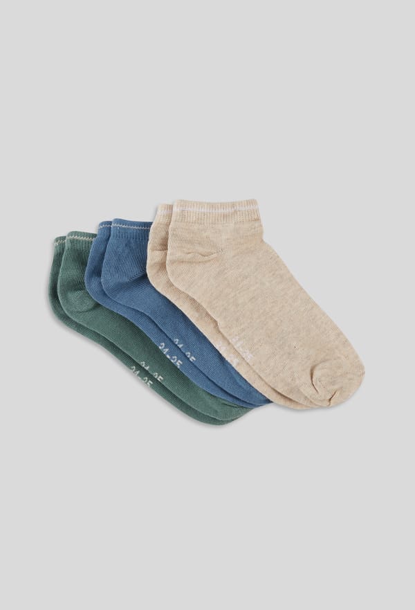 second-row-image de Lot de 3 paires de chaussettes ultra courtes en coton BIO