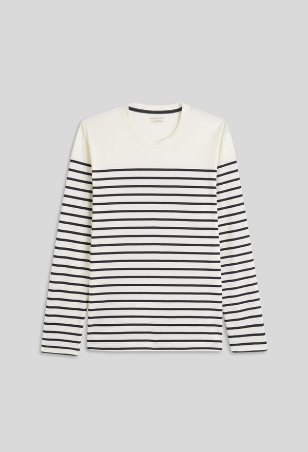 third-row-image de T-shirt marinière manches longues en coton BIO