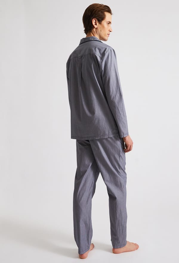 last-odd-image de Pyjama rayé manches longues et pantalon en coton, Bio