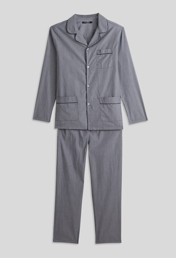 third-row-image de Pyjama rayé manches longues et pantalon en coton, Bio