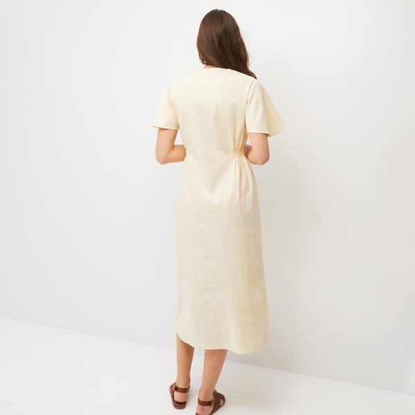last-odd-image de Robe longue à manches courtes en lin et coton
