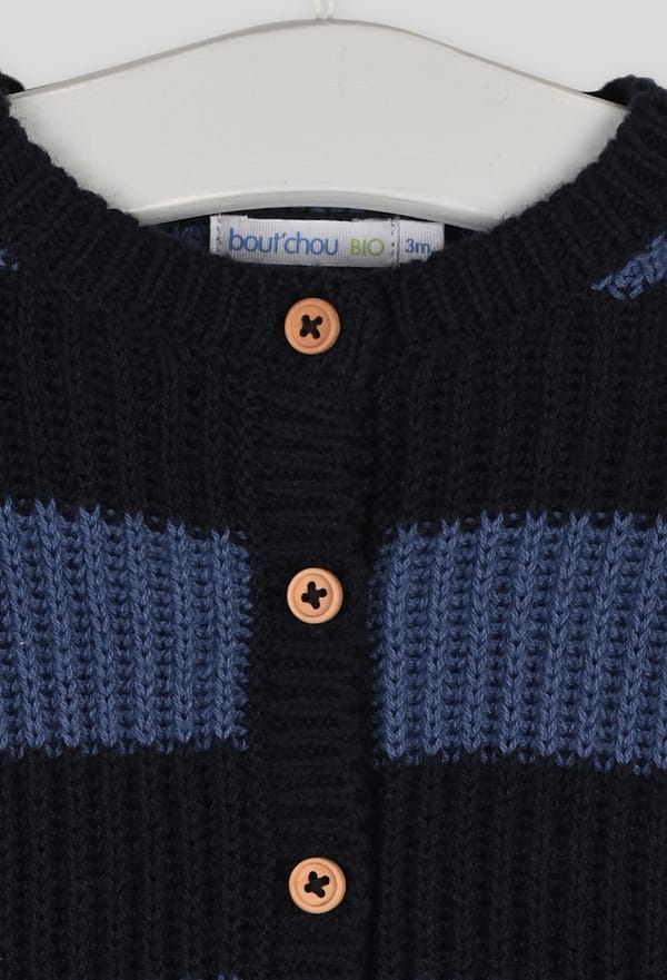 third-row-image de Cardigan rayé certifié Oeko-Tex, contenant de la laine