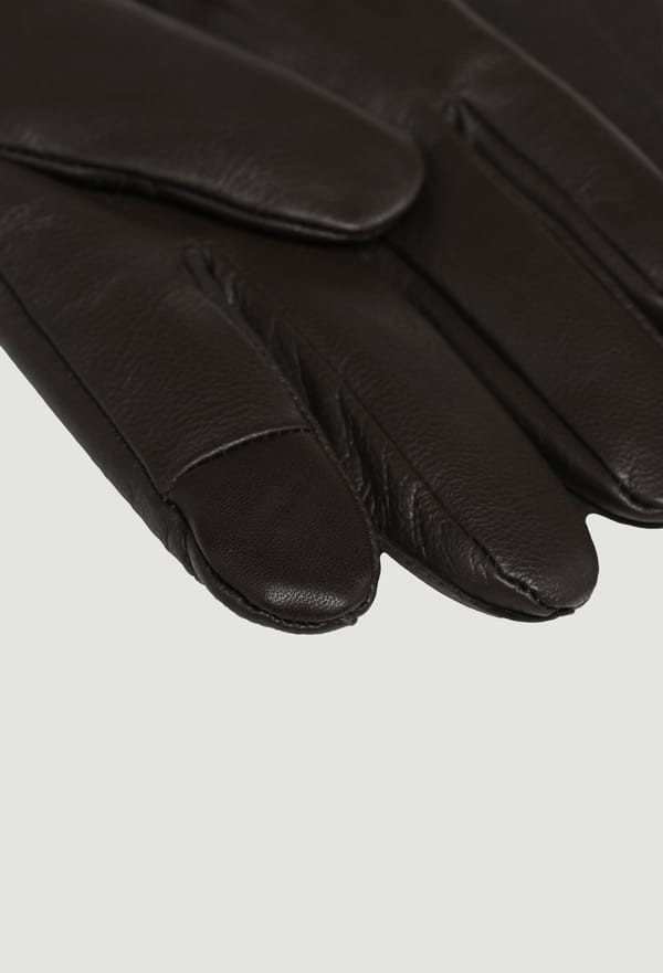 Gants fourrés, cuir responsable Noir Monoprix Premium 