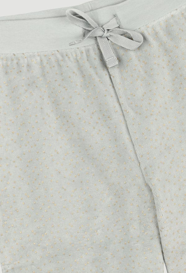 third-row-image de Pyjama long à pois col claudine en velours, BIO