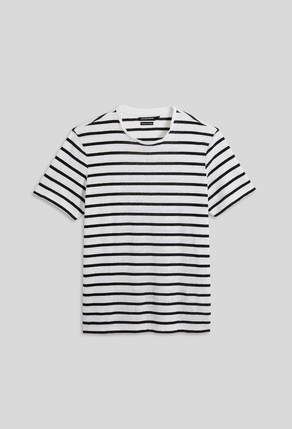 third-row-image de Tee-shirt manches courtes rayé en lin