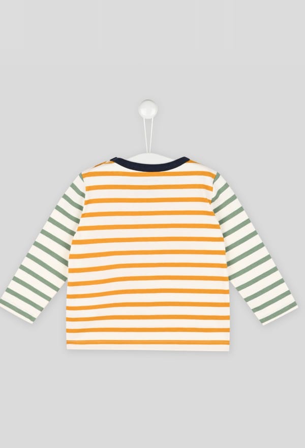 last-odd-image de T.shirt manches longues marinière bicolore en coton BIO, Oeko-Tex