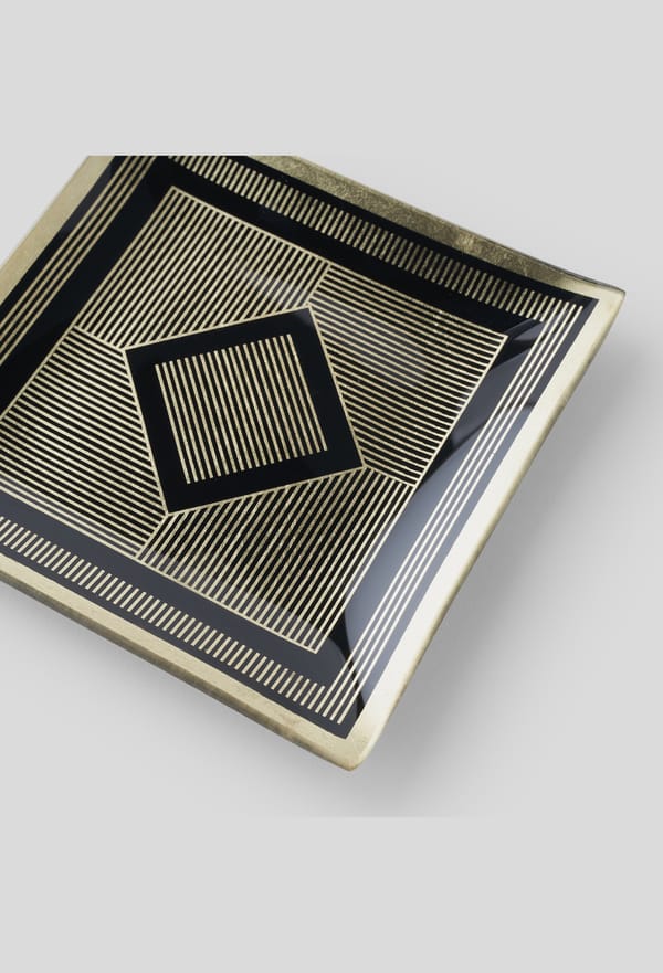 second-row-image de Vide-poche en verre carré à imprimé, 15 x 15 cm