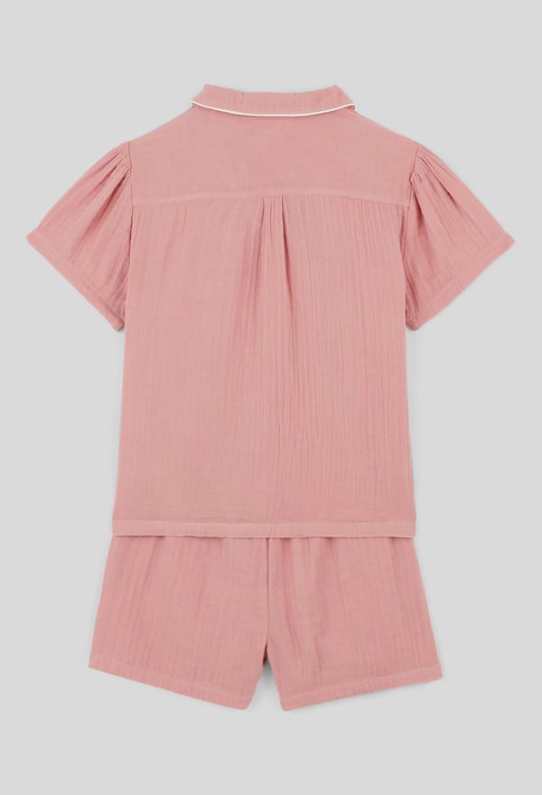 last-odd-image de Pyjama court à col claudine en gaze de coton, BIO