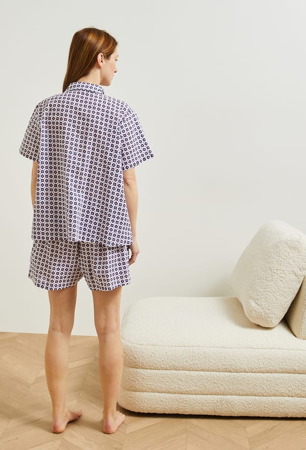 last-odd-image de Pyjashort manches courtes imprimé en coton plumetis, Bio