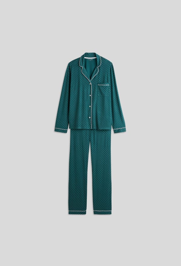 third-row-image de Pyjama col tailleur à pois et poche poitrine, certifié EcoVero